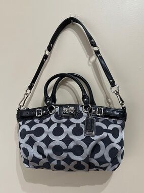 COACH Madison Op Satchel #18608 Canvas Leather Bag